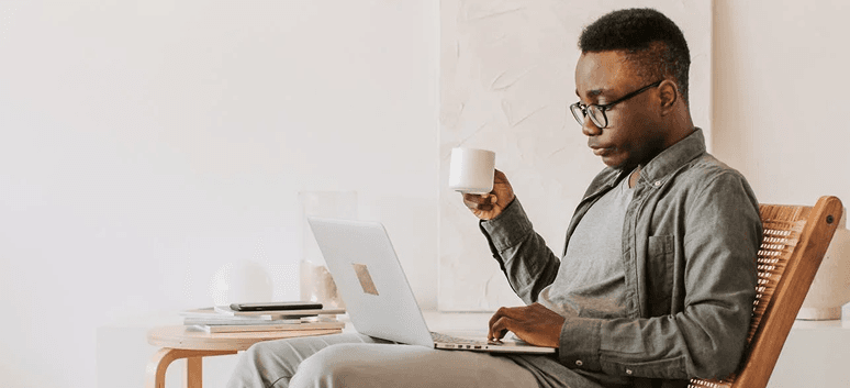 Person working on laptop